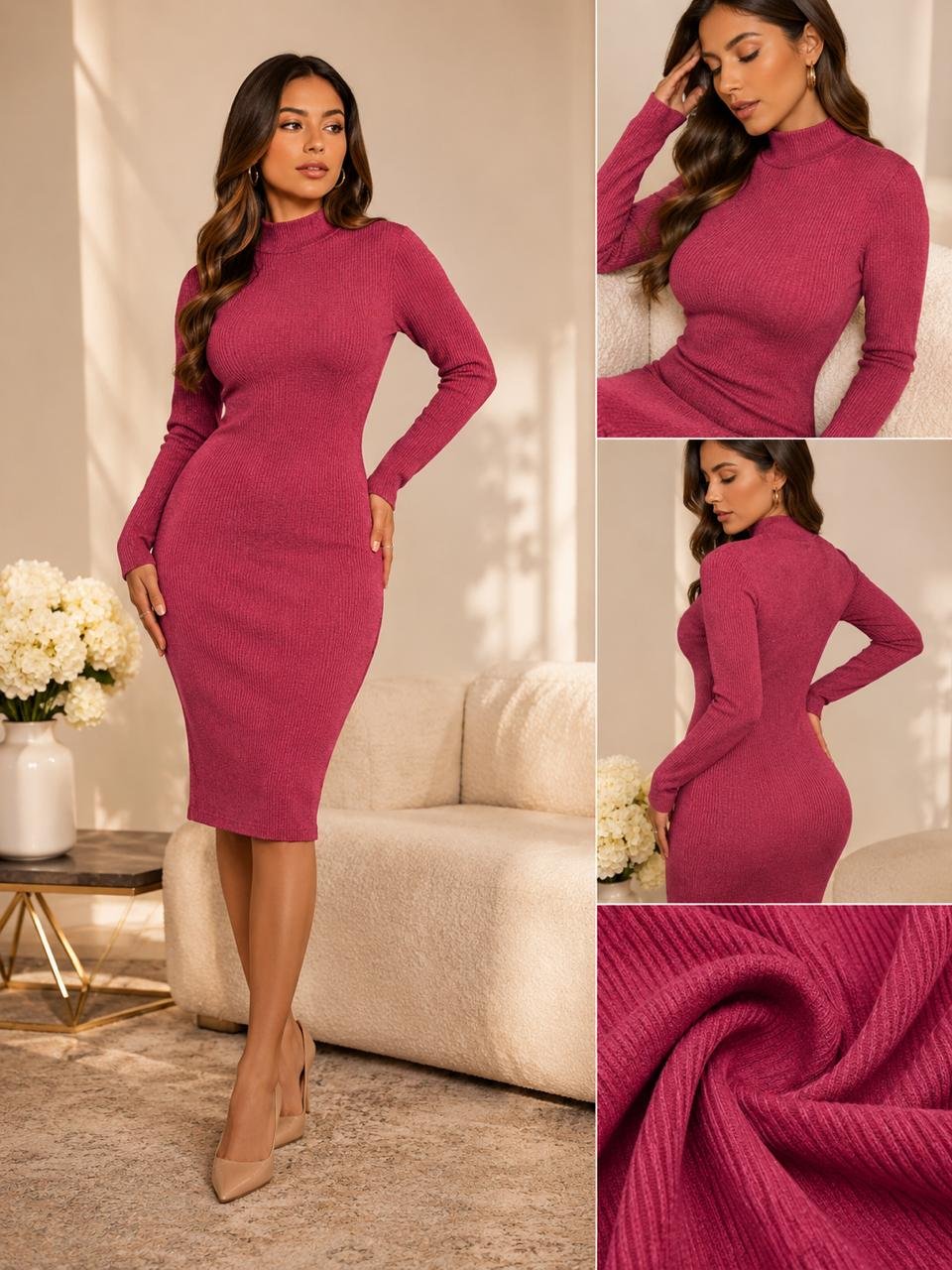 Vestido gola alta